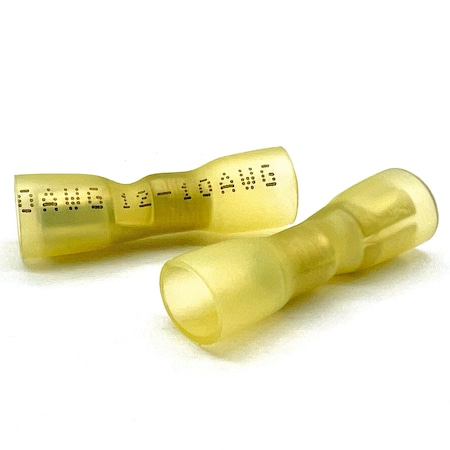 Boltsandnuts.Com Butt Splice Wire Connector, 10 AWG Max, Yellow, 600 V, 50 PK EL-1210-FBULLET-HSY-50